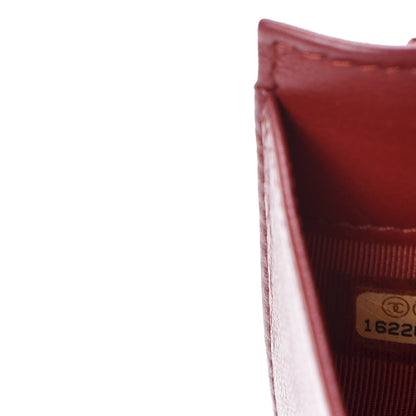 Chanel Lambskin Quilted Yen Wallet Red 10 of 11
