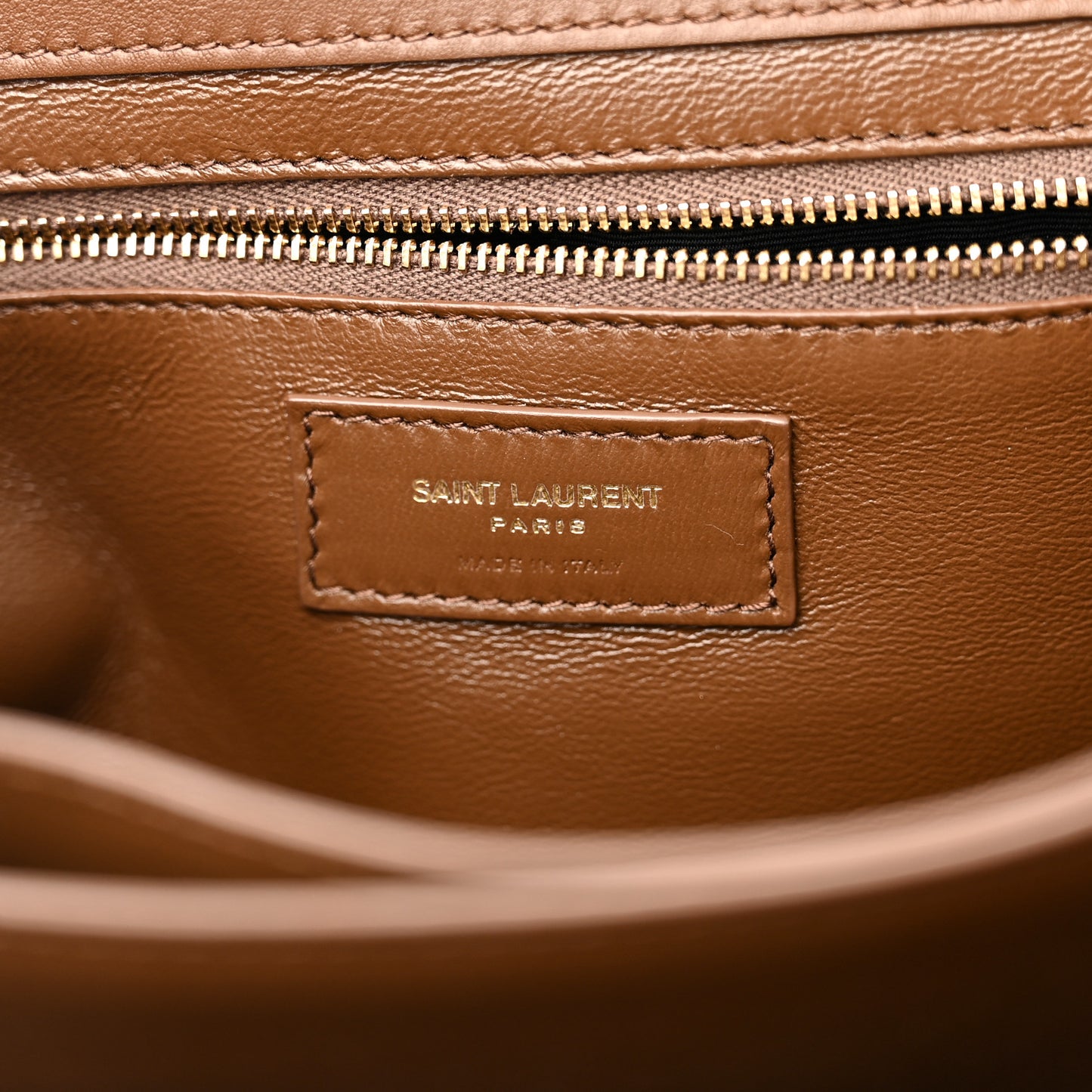 Nubuck Shearling Besace Satchel Dark Cigar Natural Beige