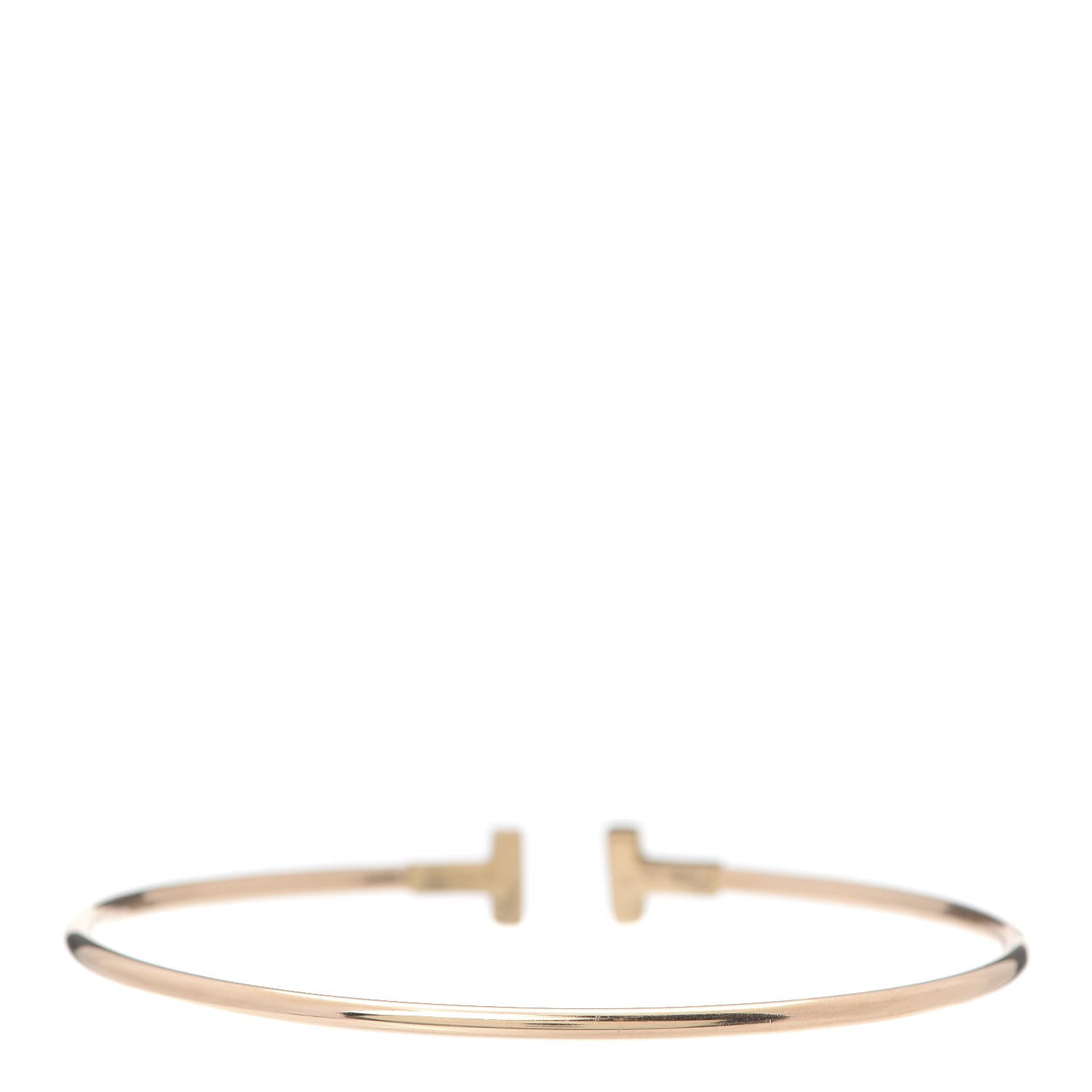Tiffany 18K Rose Gold Narrow T Wire Bracelet 3 of 6
