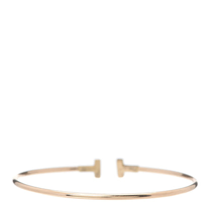 Tiffany 18K Rose Gold Narrow T Wire Bracelet 3 of 6