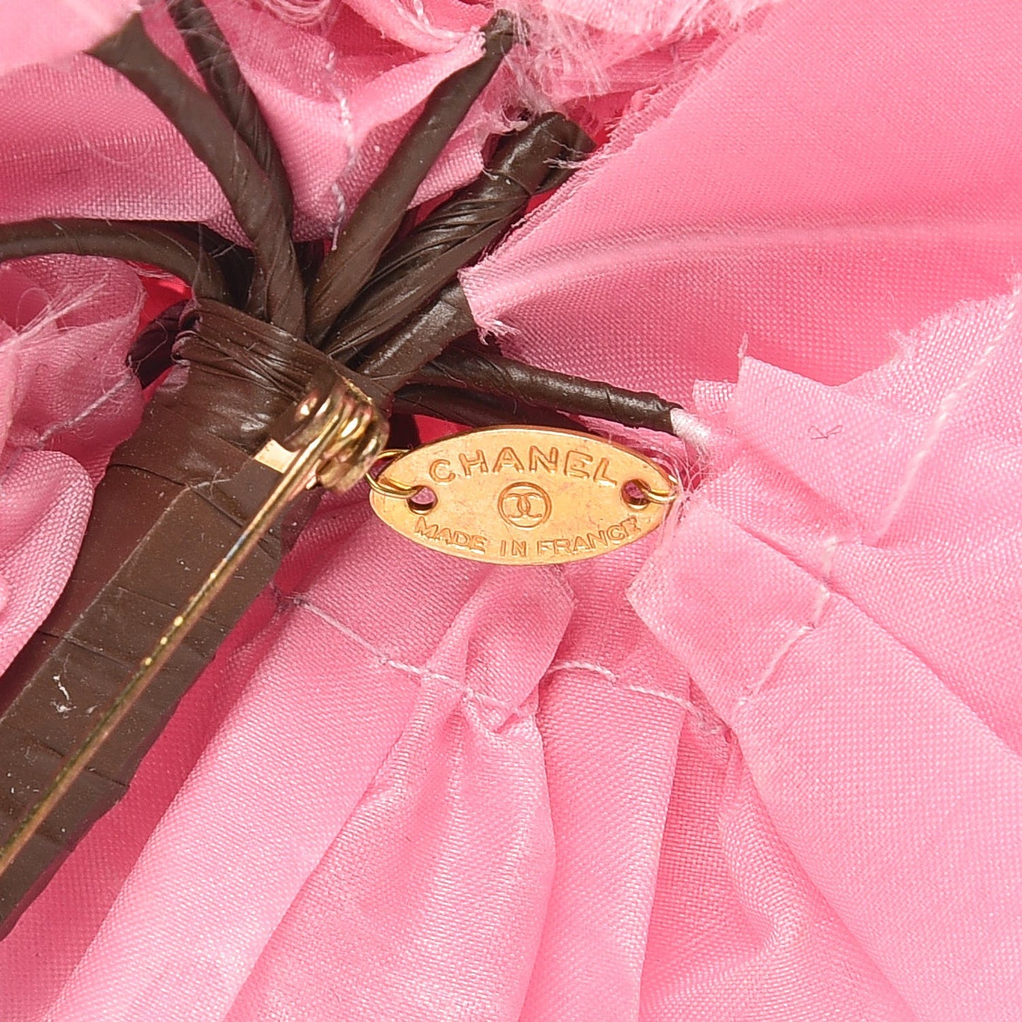 Silk Taffeta Camellia Brooch Pink