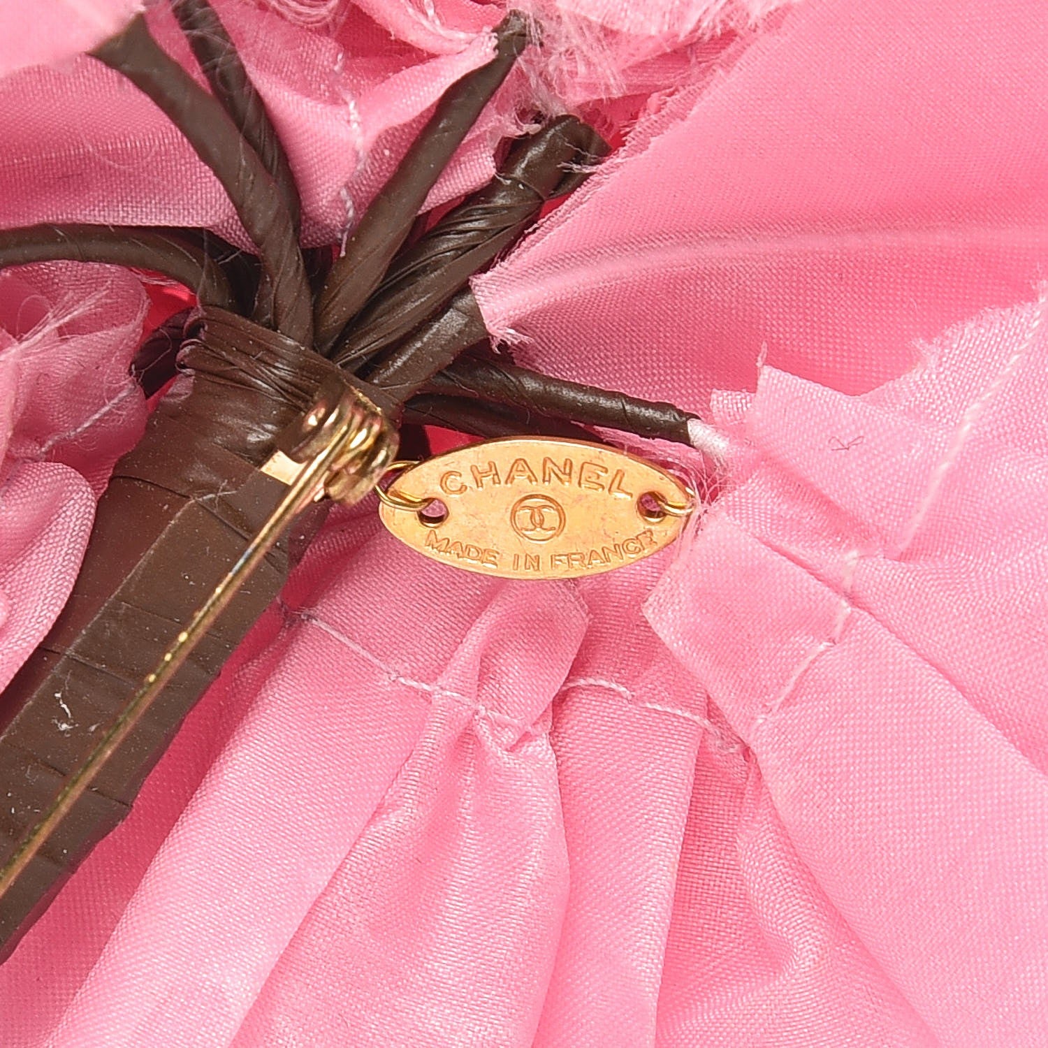 Chanel Silk Taffeta Camellia Brooch Pink 4 of 4