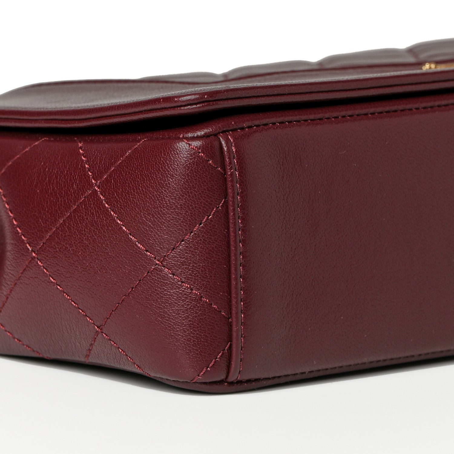 Chanel Sheepskin Quilted Vintage Mademoiselle Flap Dark Red 9 of 20
