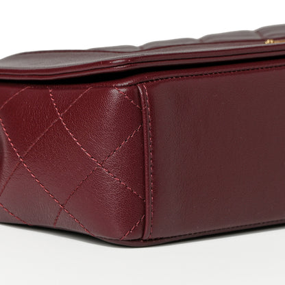 Chanel Sheepskin Quilted Vintage Mademoiselle Flap Dark Red 9 of 20