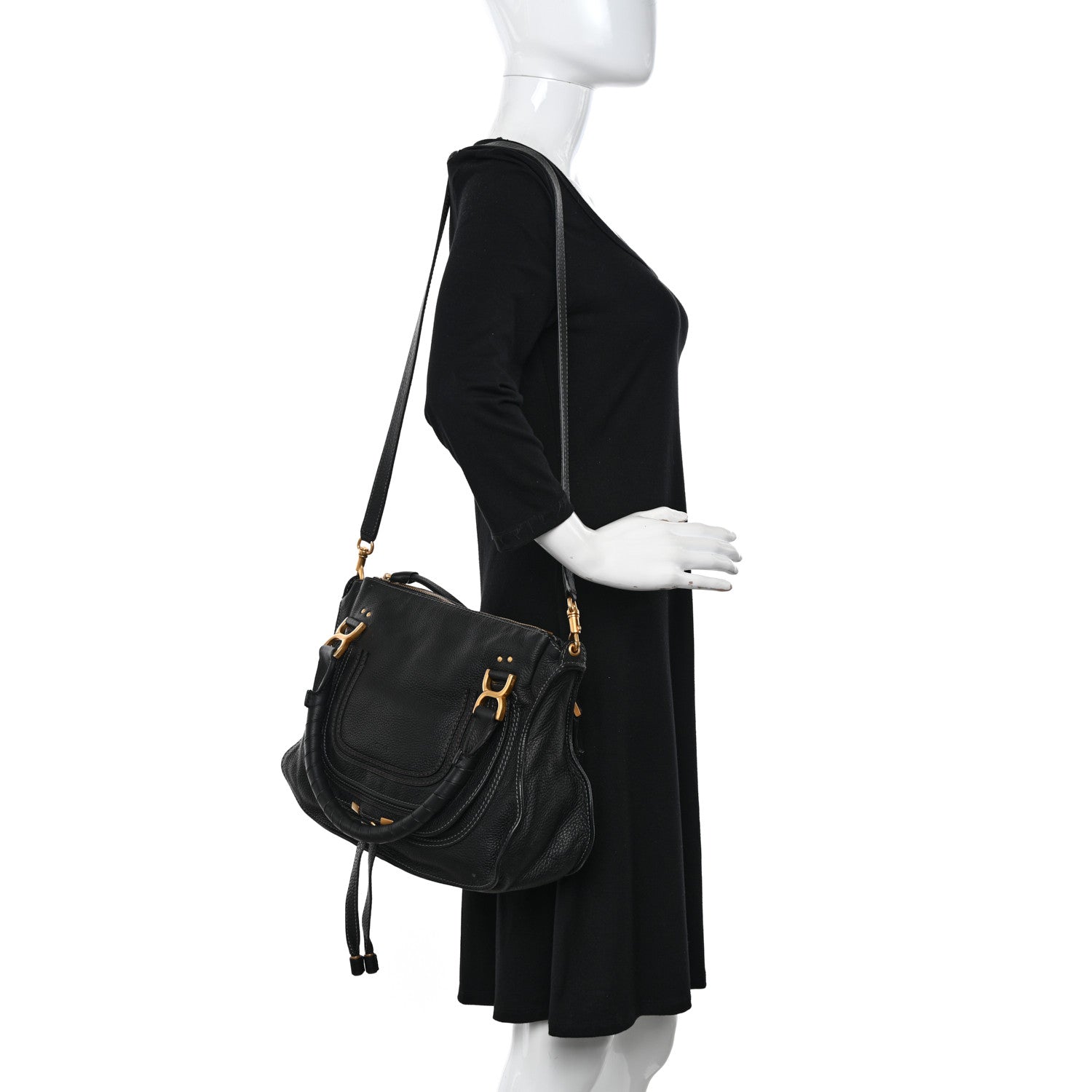 Chloe Calfskin Medium Marcie Satchel Black 2 of 13
