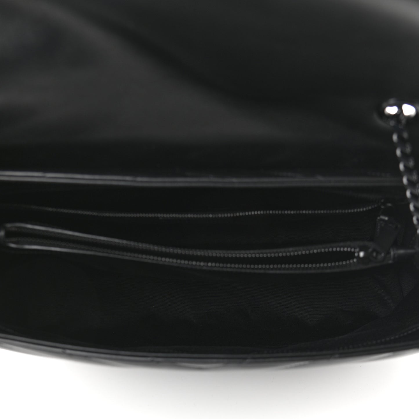 Calfskin Y Quilted Monogram Large Loulou Chain Satchel Black