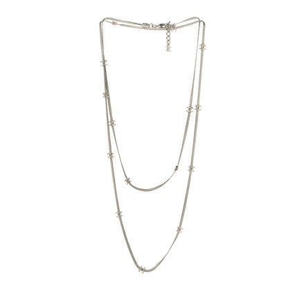 Chanel Metal CC Long Chain Necklace Silver 3 of 4