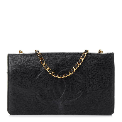 Chanel Caviar Timeless CC Wallet On Chain WOC Black 1 of 13