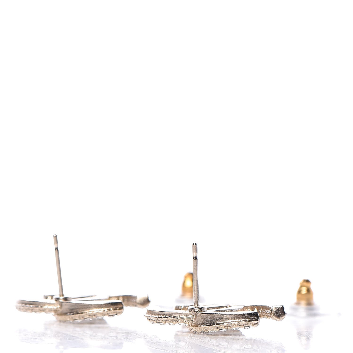 Chanel Crystal CC Earrings Gold 4 of 5