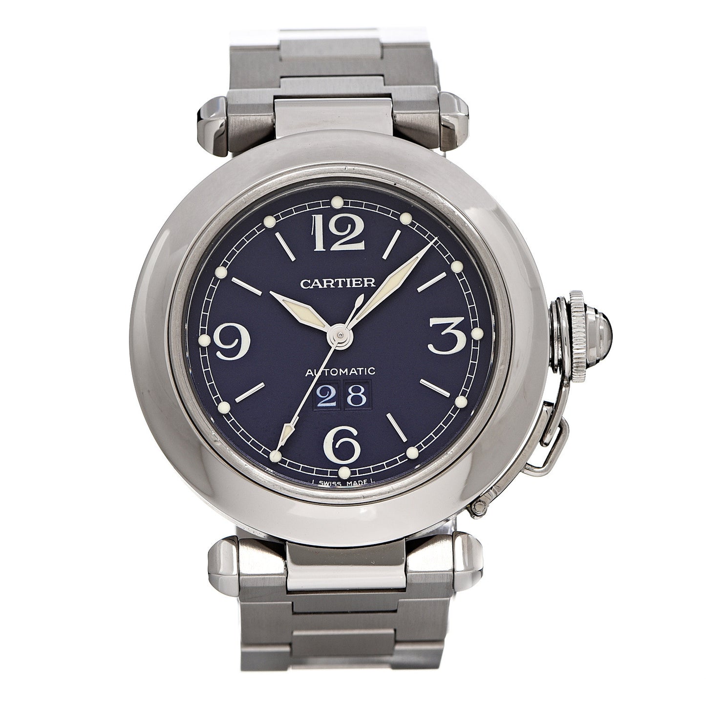Stainless Steel 35mm Pasha C Big Date Automatic Watch Blue