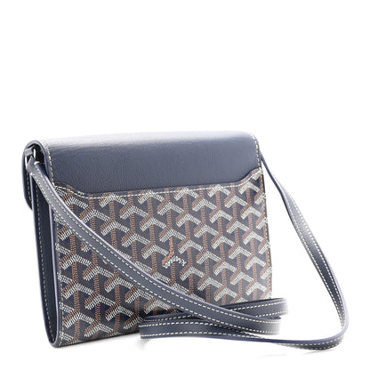 Goyard Goyardine Calfskin Chypre Wallet Pouch Navy 3 of 11