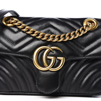 Gucci Calfskin Matelasse Mini GG Marmont Shoulder Bag Black 18 of 18