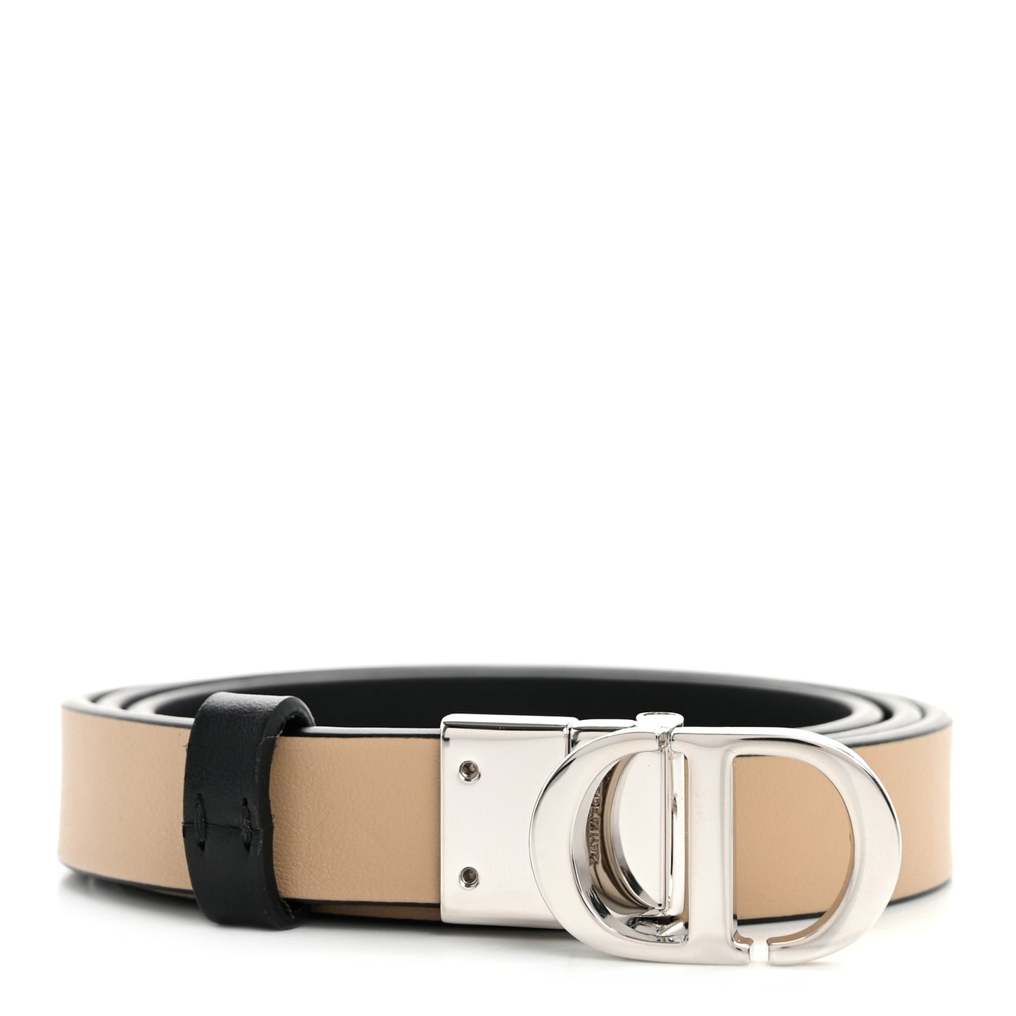 Calfskin 30 Montaigne Reversible Belt Black Beige