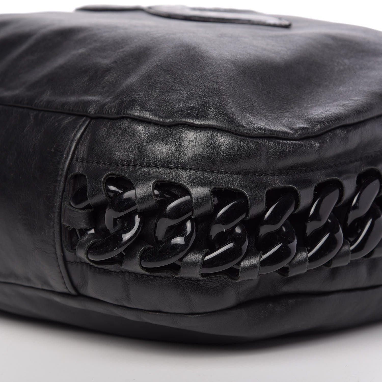 Chanel Calfskin Modern Chain Rhodoid Hobo Black 9 of 13