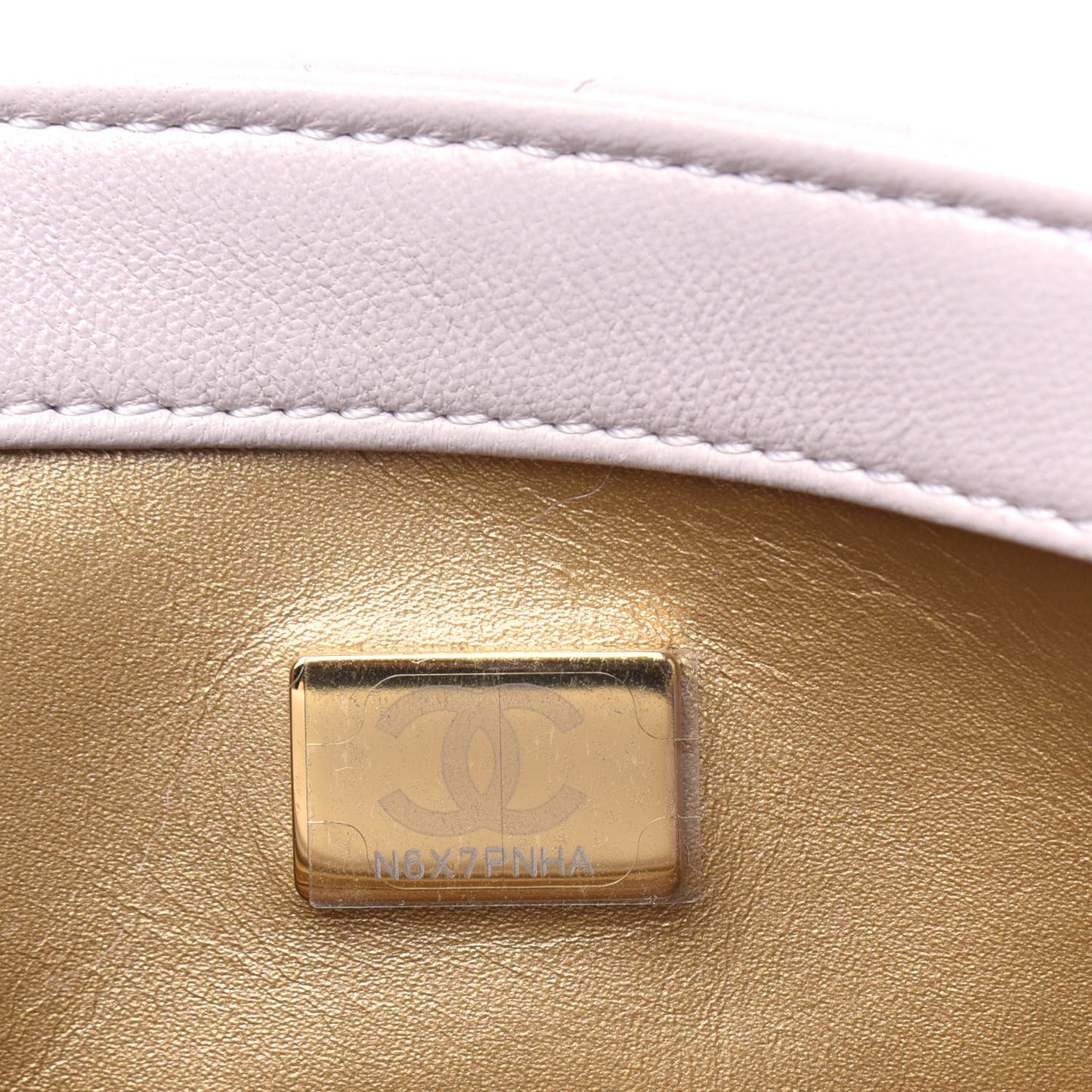 Lambskin Quilted Mini Pearl Crush Flap Light Purple