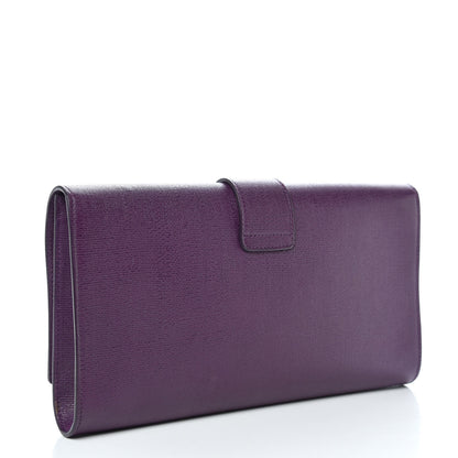 Saint Laurent Textured Calfskin Y Ligne Clutch Purple 3 of 11