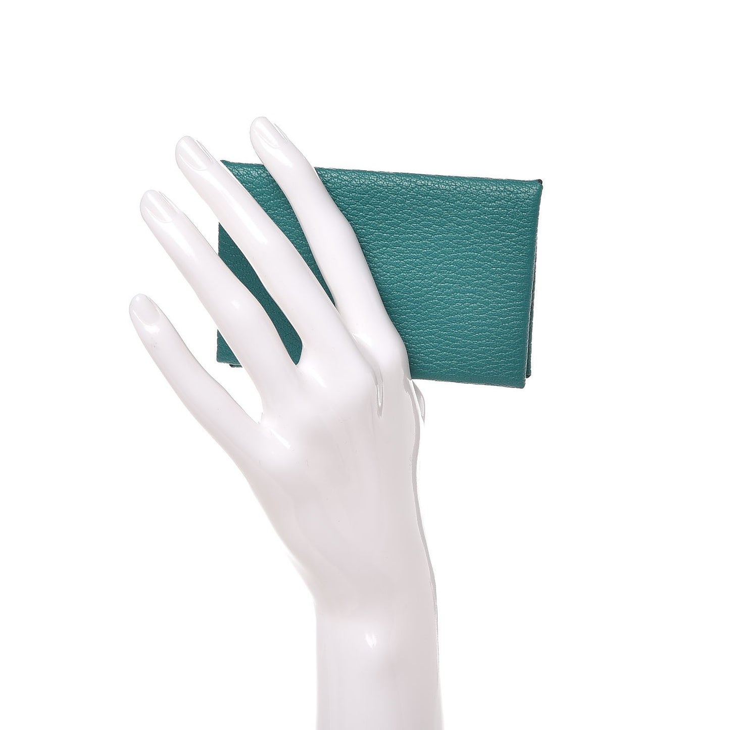 Chevre Mysore Calvi Card Case Bleu Paon