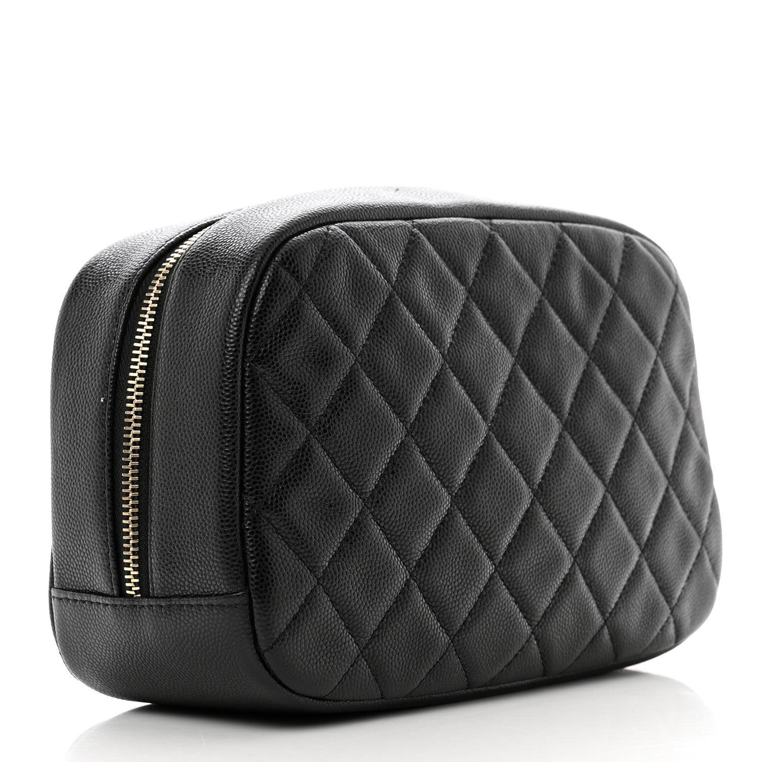 Chanel Caviar Quilted Medium Curvy Pouch Cosmetic Case Black 3 of 7