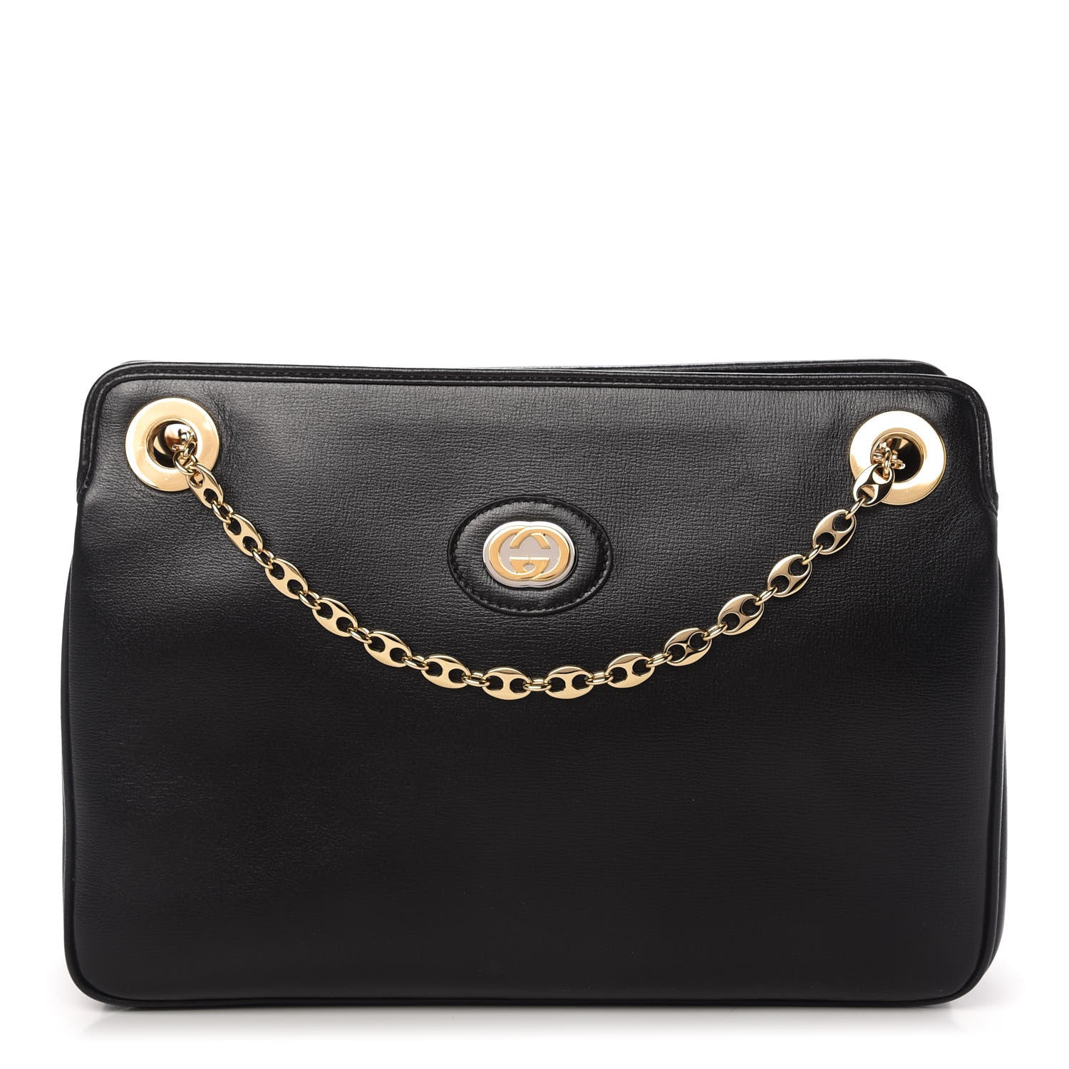 Gucci Azalea Calfskin Small Marina Open Top Chain Shoulder Bag Black 1 of 10