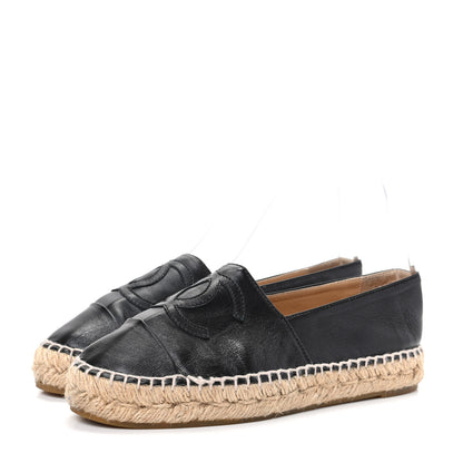 Chanel Lambskin CC Espadrilles 35 Black 3 of 11