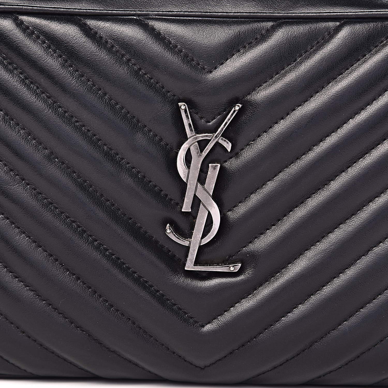Saint Laurent Calfskin Matelasse Monogram Lou Camera Bag Black 15 of 16