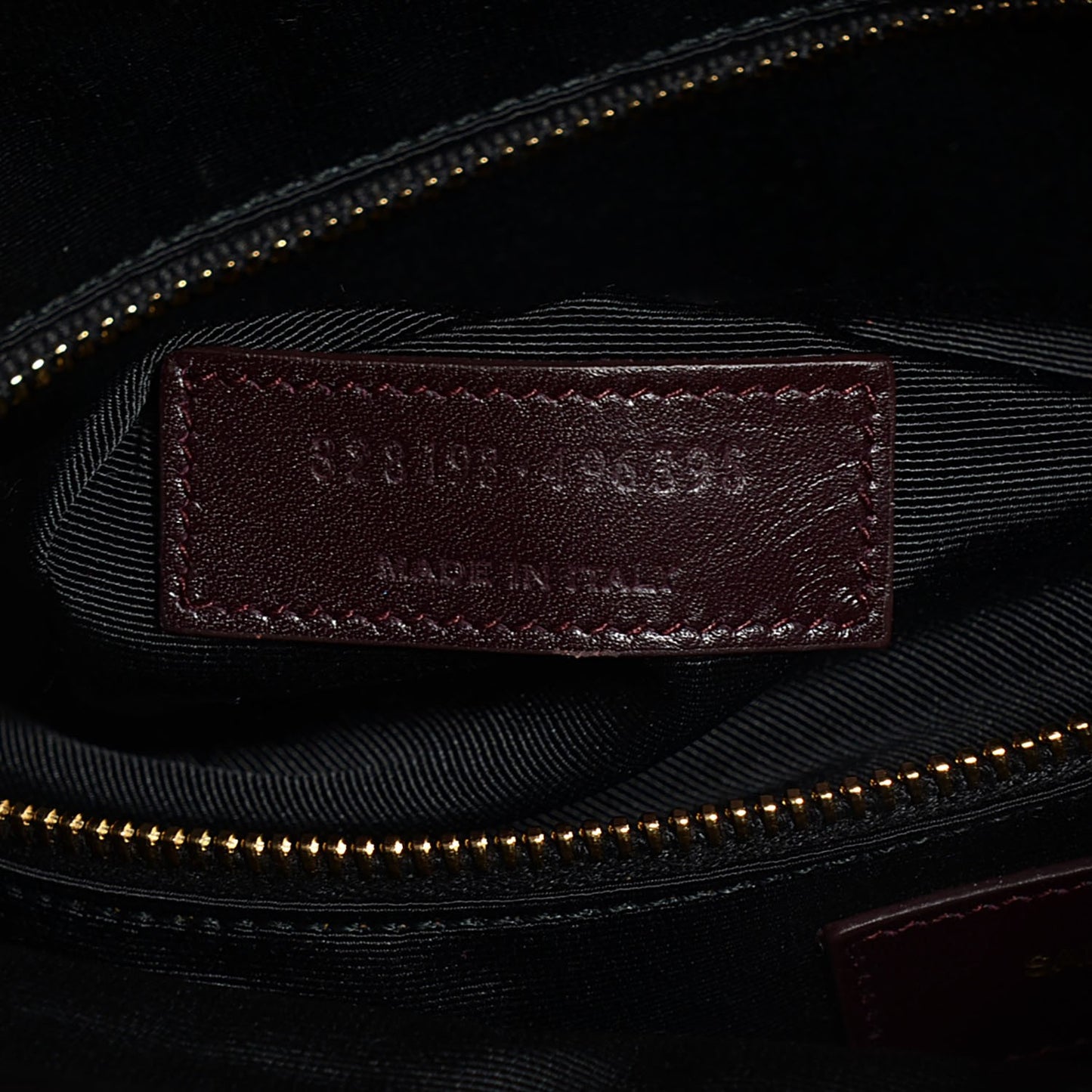 Smooth Calfskin Large Letters Fold-Over Clutch Burgundy