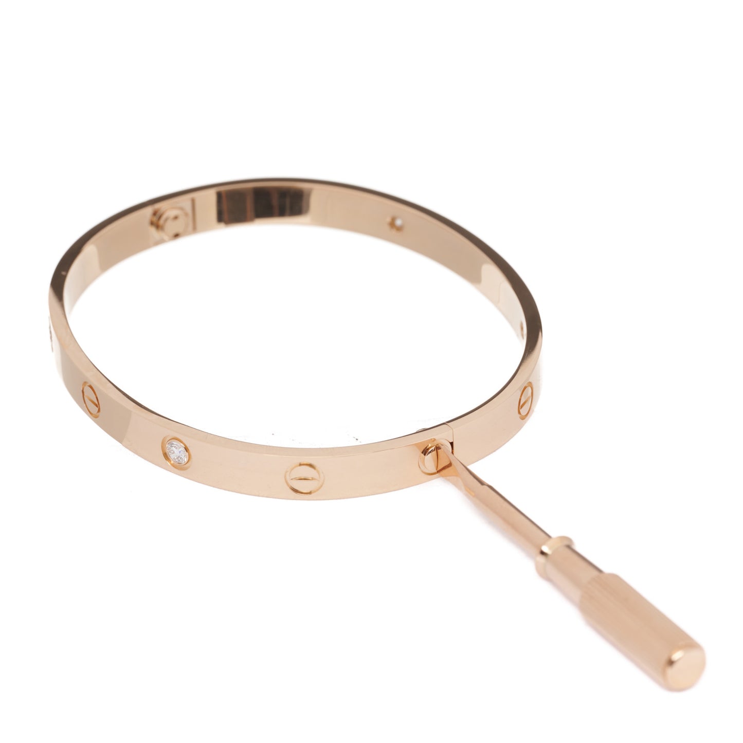 18K Pink Gold 4 Diamond LOVE Bracelet 18