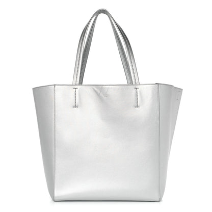 Celine Metallic Grained Calfskin Horizontal Cabas Phantom Silver 1 of 10