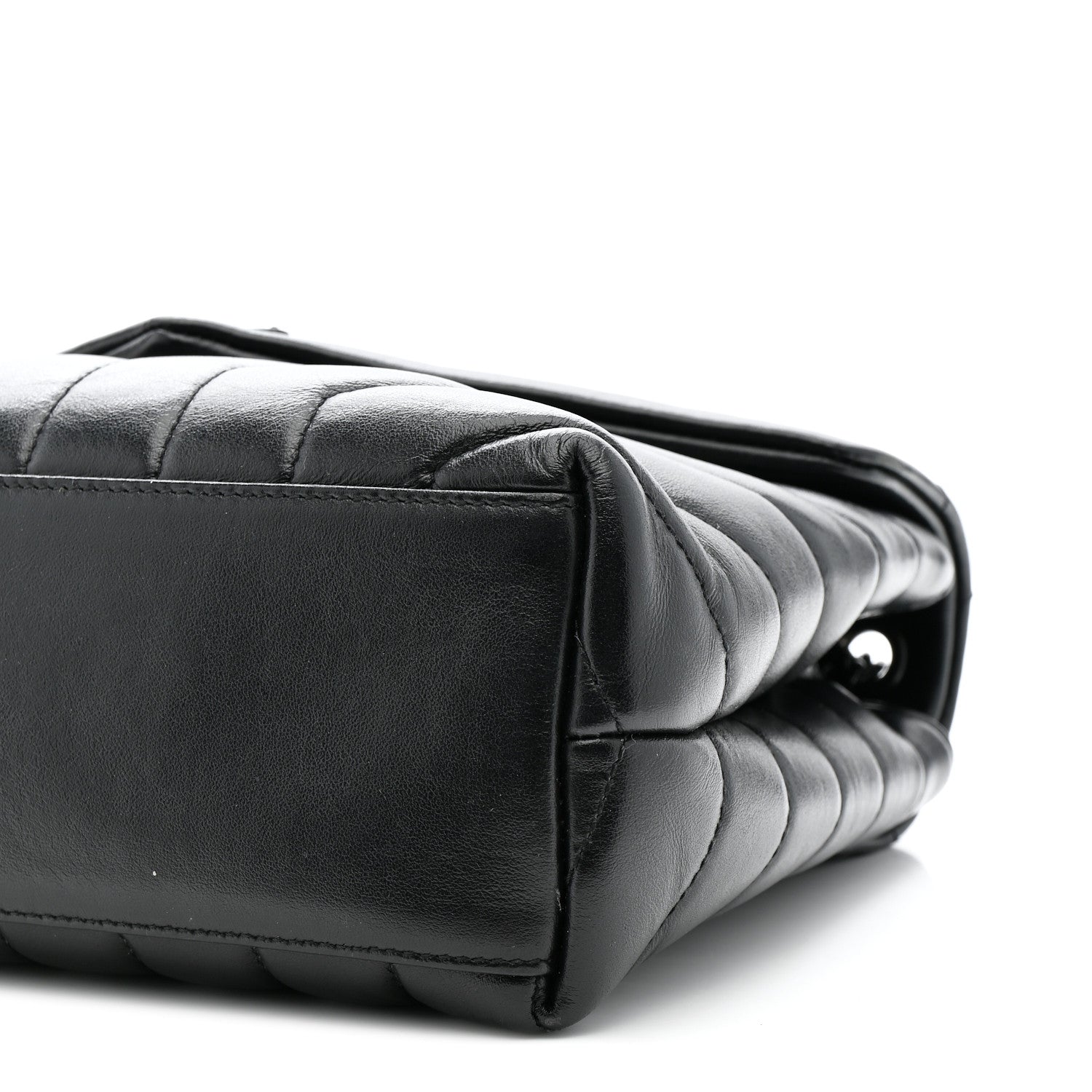 Saint Laurent Calfskin Y Quilted Monogram Monochrome Small Loulou Chain Satchel Black 12 of 15
