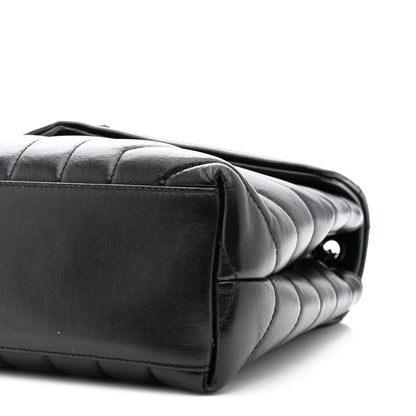 Saint Laurent Calfskin Y Quilted Monogram Monochrome Small Loulou Chain Satchel Black 12 of 15