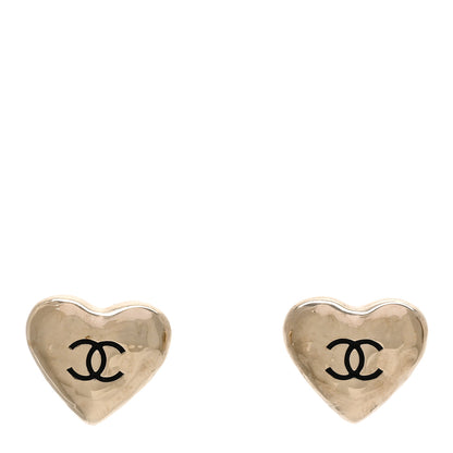 Chanel CC Heart Earrings Gold 1 of 5