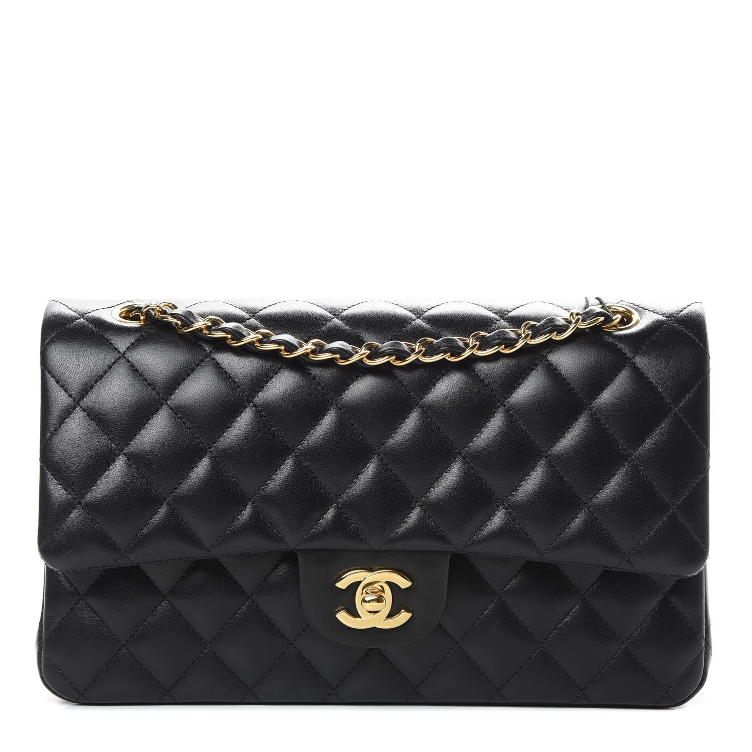 Chanel Lambskin Quilted Medium Double Flap Black 1 of 14