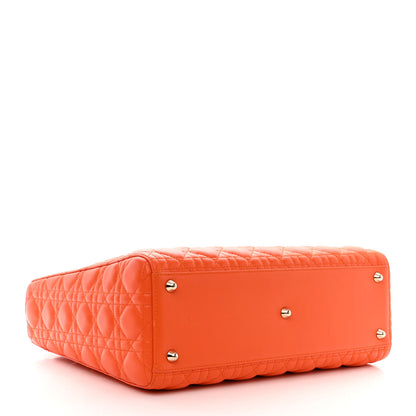 Christian Dior Lambskin Cannage Large Lady Dior Orange 4 of 12