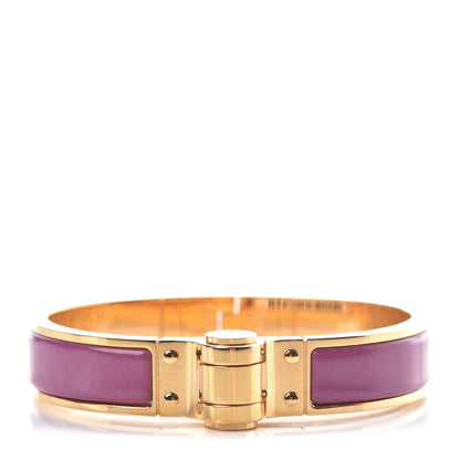 Hermes Enamel Charniere Uni Narrow Hinged Bracelet S Rose Azalee 1 of 5