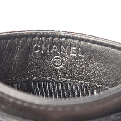 Chanel Metallic Caviar Quilted Filigree Card Holder Dark Silver 7 of 9