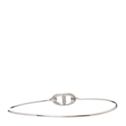 Hermes 18K White Gold Diamond PM Ronde Chaine d'Ancre Bracelet SH 3 of 5