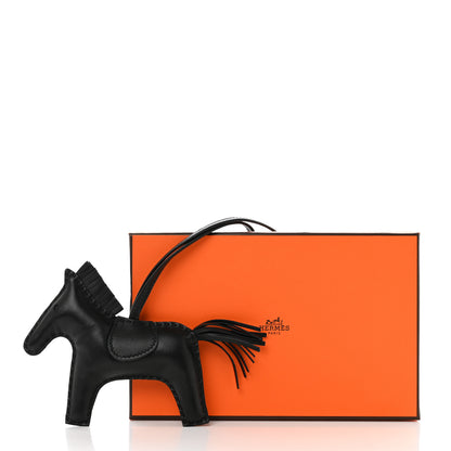 Hermes Milo Lambskin Grigri Rodeo Horse Bag Charm MM So Black 5 of 5