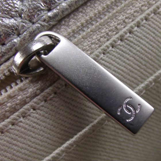 Chanel Calfskin Mirror CC Crackled Flap Silver 9 of 11