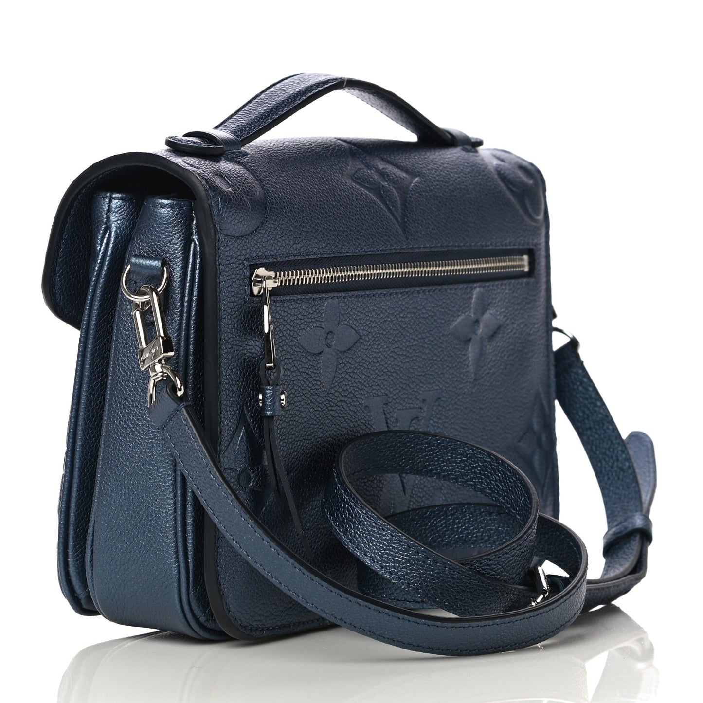 Metallic Empreinte Monogram Giant Pochette Metis Navy Nacre