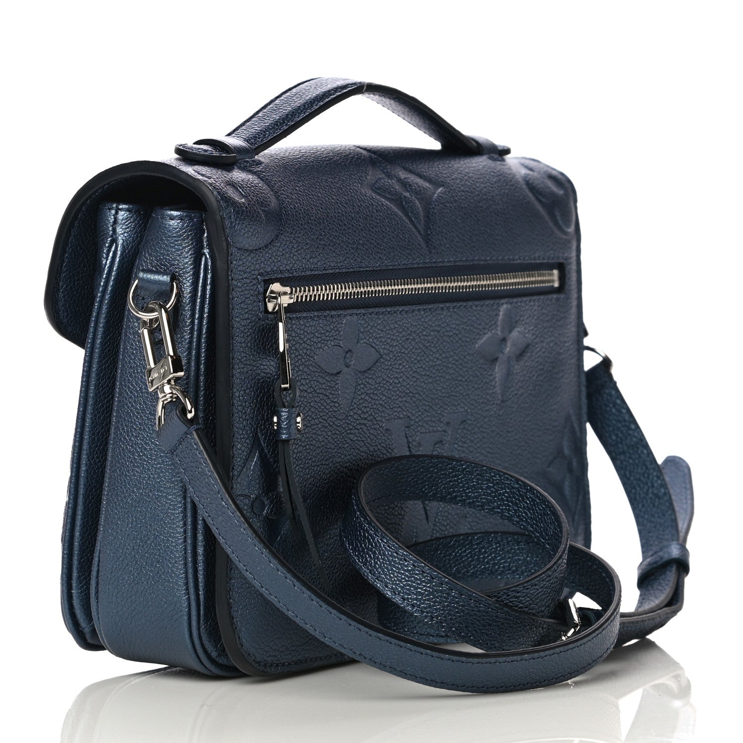 Louis Vuitton Metallic Empreinte Monogram Giant Pochette Metis Navy Nacre 4 of 11
