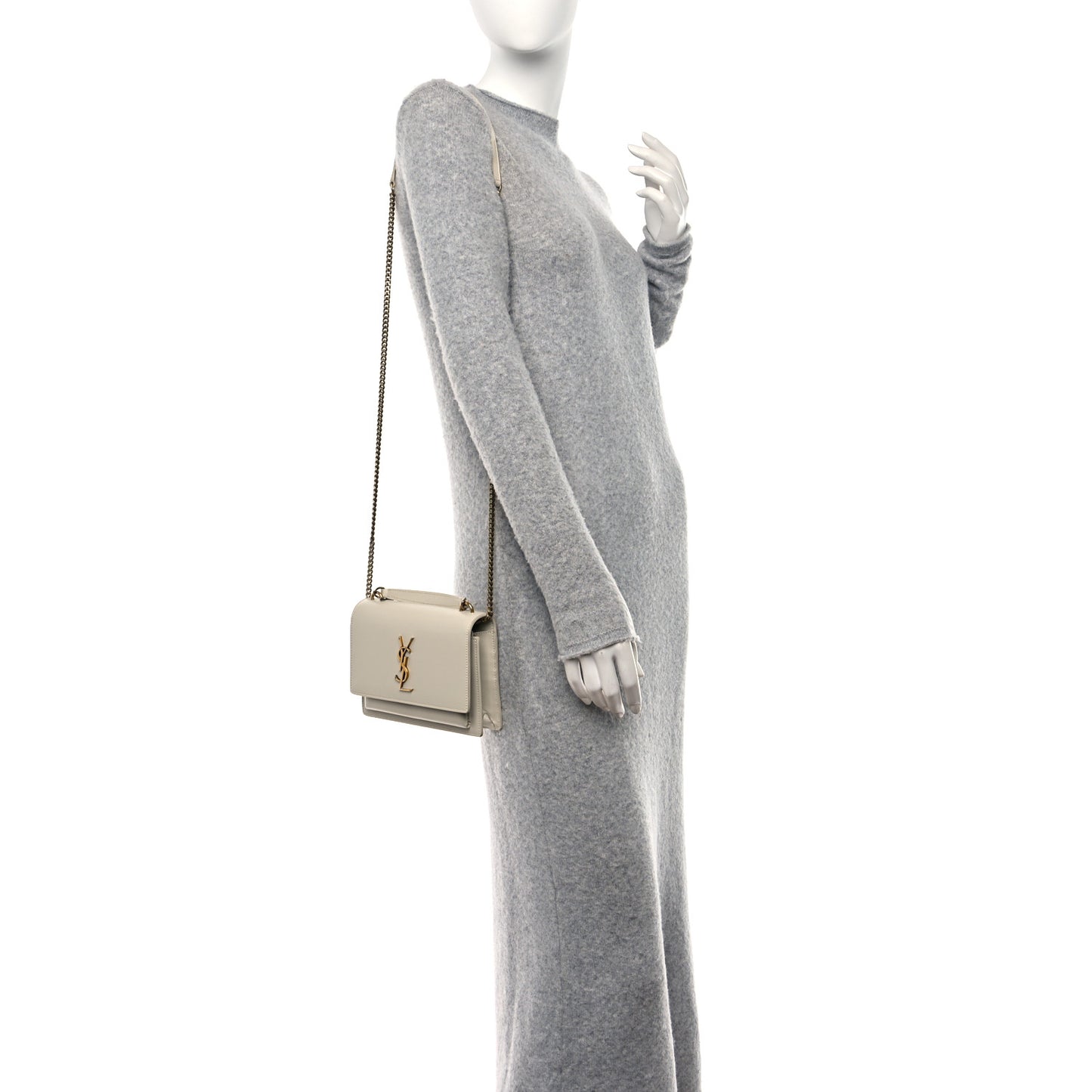 Calfskin Monogram Sunset Chain Wallet Crema Soft
