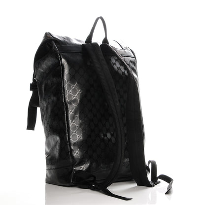 Gucci Imprime Monogram Large Interlocking G Double Buckle Backpack Black 3 of 7
