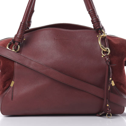 Chloe Grained Calfskin Suede Satchel Red 18 of 18