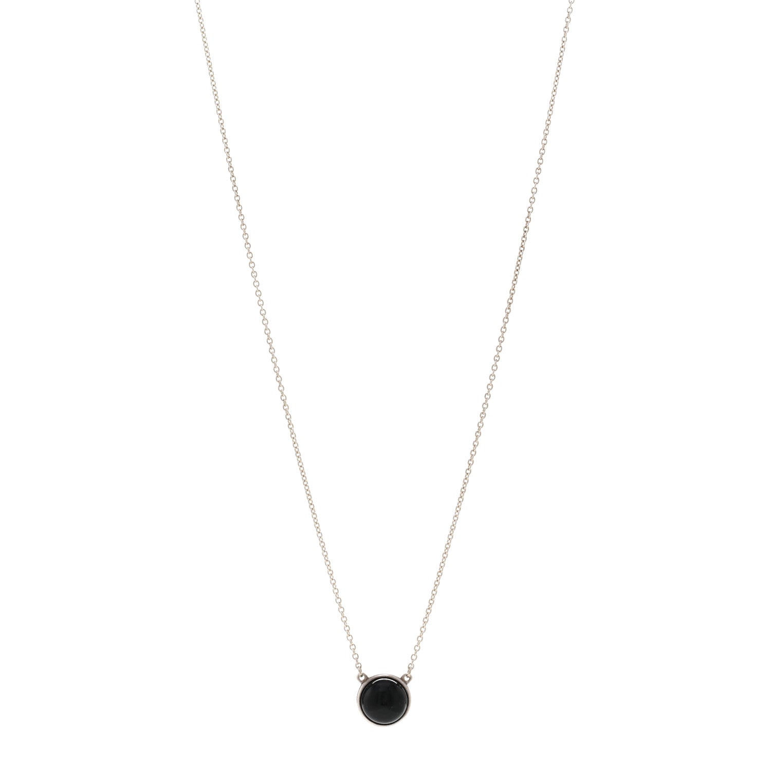 Tiffany Sterling Silver Black Jade Elsa Peretti Color By The Yard Necklace 1 of 4