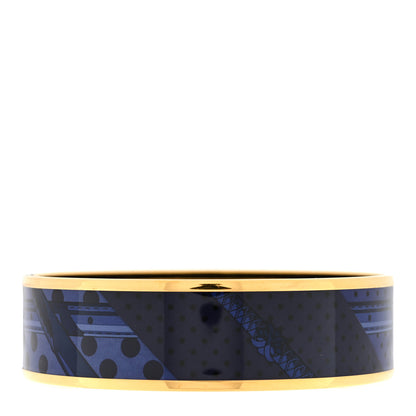 Hermes Enamel Printed Wide Clic Clac A Pois Bracelet 65 Indigo 2 of 3