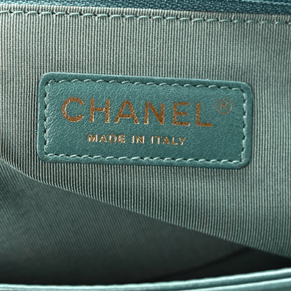 Chanel Lambskin Quilted New Medium Boy Flap Green 7 of 10