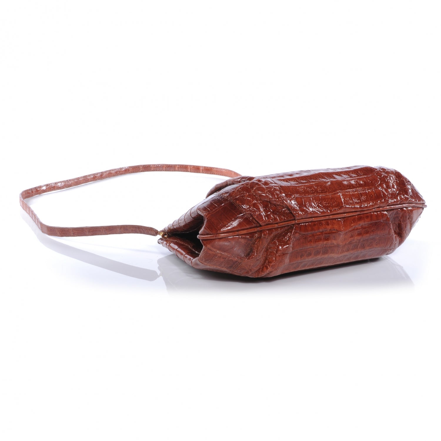 Nancy Gonzalez Crocodile Frame Shoulder Bag Cognac 4 of 6