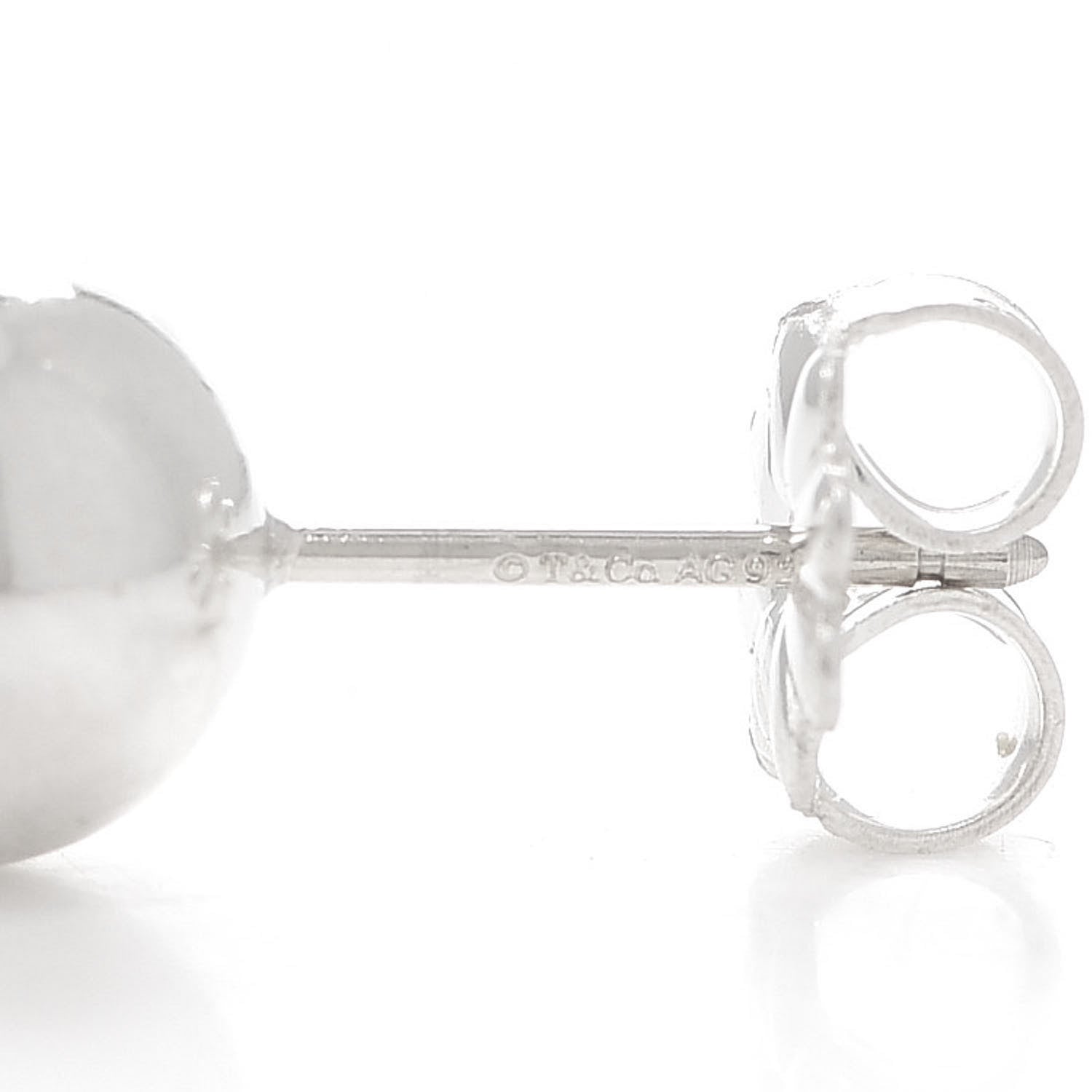 Tiffany Sterling Silver 8mm HardWear Ball Earrings 3 of 4