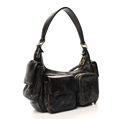 Miu Miu Distressed Nappa Pocket Bag Sand Coffee 3 of 9