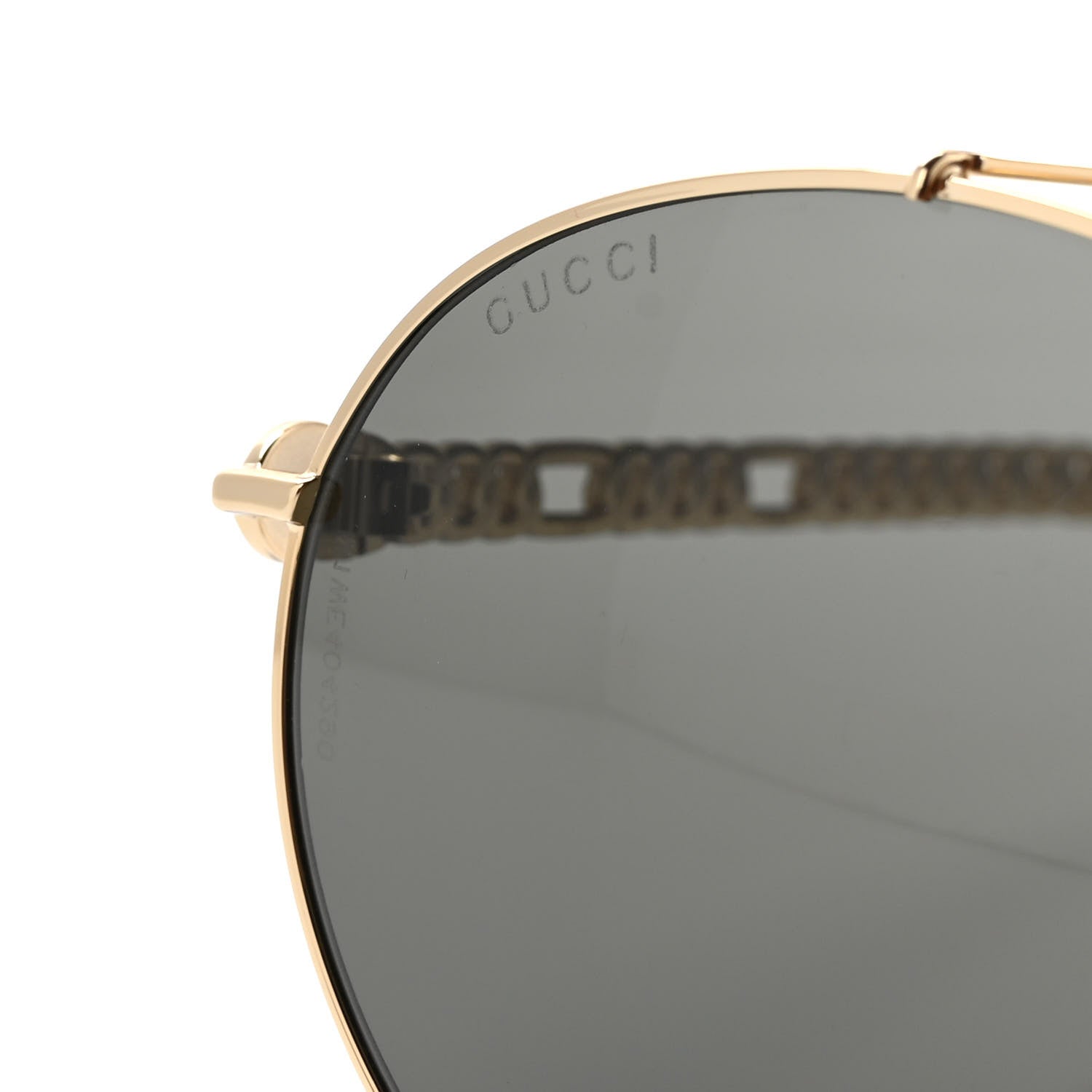 Gucci Aviator Charm Chain Sunglasses GG0725S Black 5 of 10